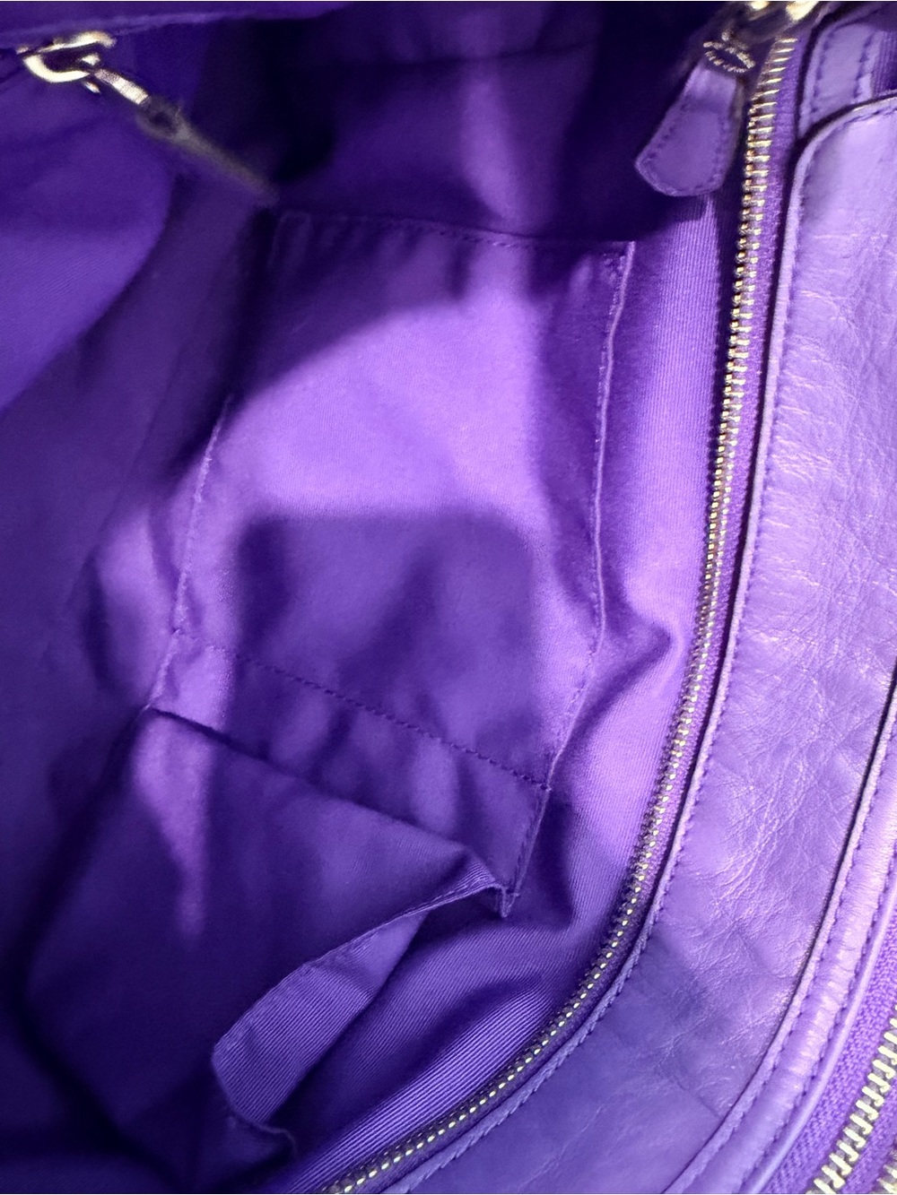 Coach Purple Leather Satchel with Removable Strap - Picture 6 of 6